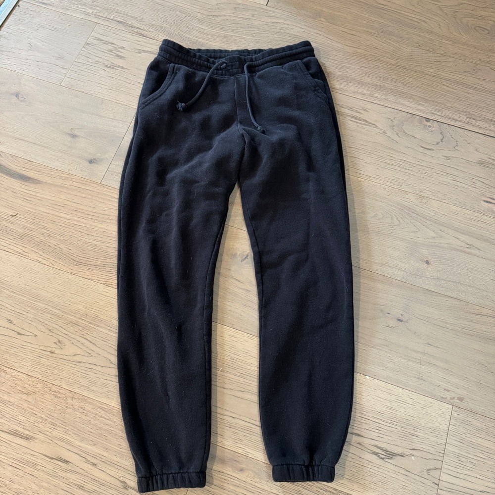 Divided H&M Basic Black Joggers Sweatpants Drawstring‎ Waist Pockets Size S